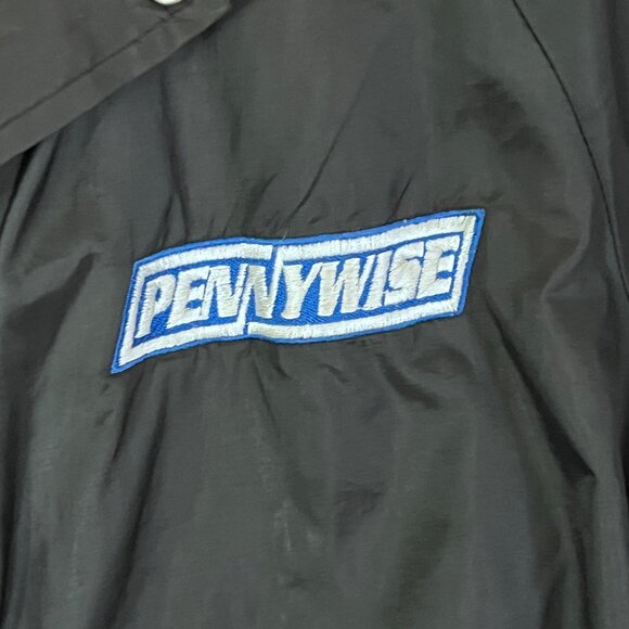 Vtg 90s Pennywise Punk Band Windbreaker Coach Jacket XL Cardinal Made In USA - Picture 4 of 8